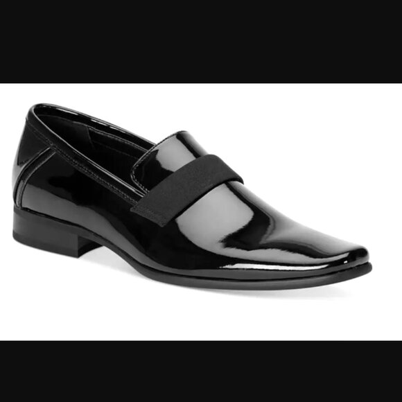 NIB Calvin Klein Black Patent Leather Bernard Loafer, sz 9 - Picture 1 of 9